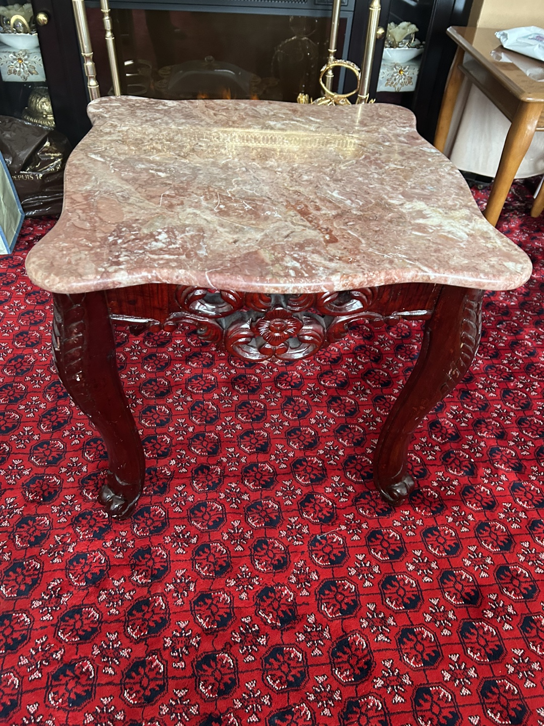 Unique Marble Top Side Table