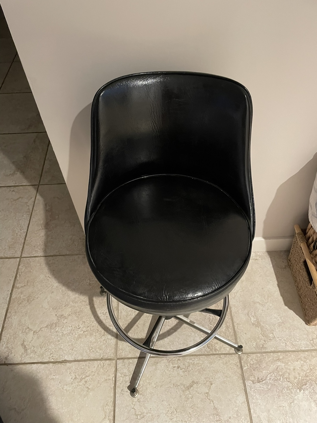 Vintage Black Swivel Bar Stool - photo 2