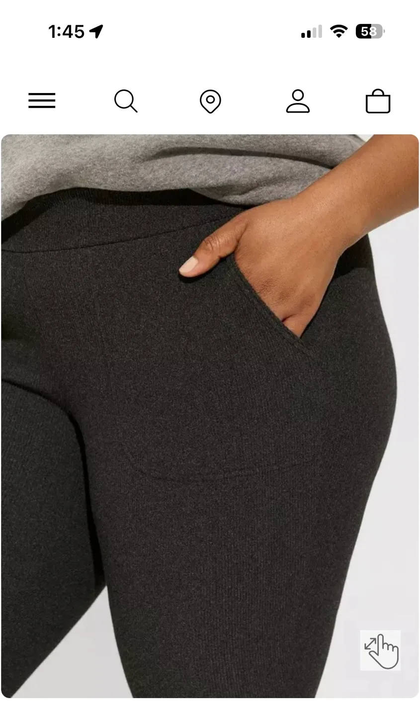 Torrid 1X Black Ribbed Leggings image indicator(4)