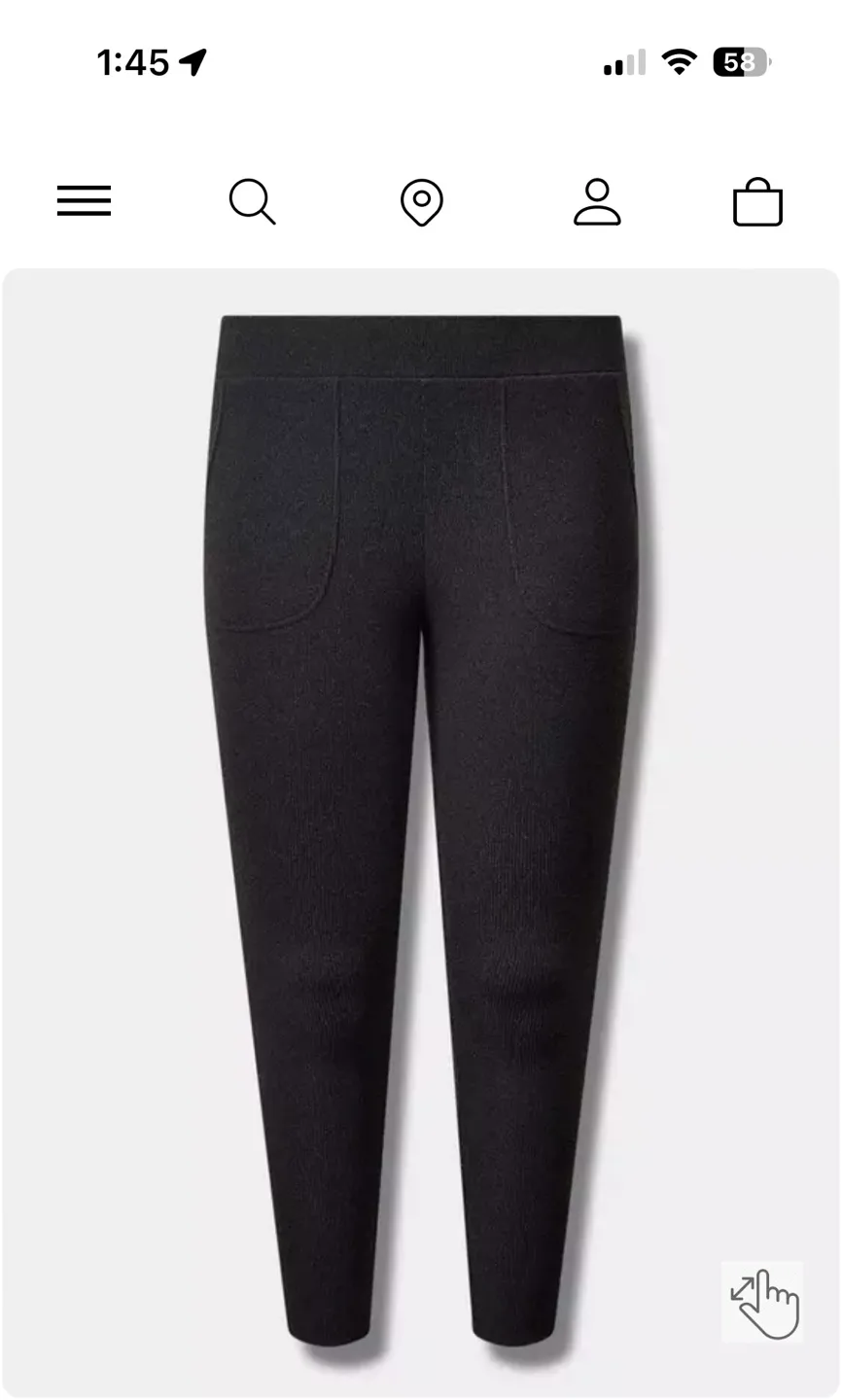 Torrid 1X Black Ribbed Leggings image indicator(2)