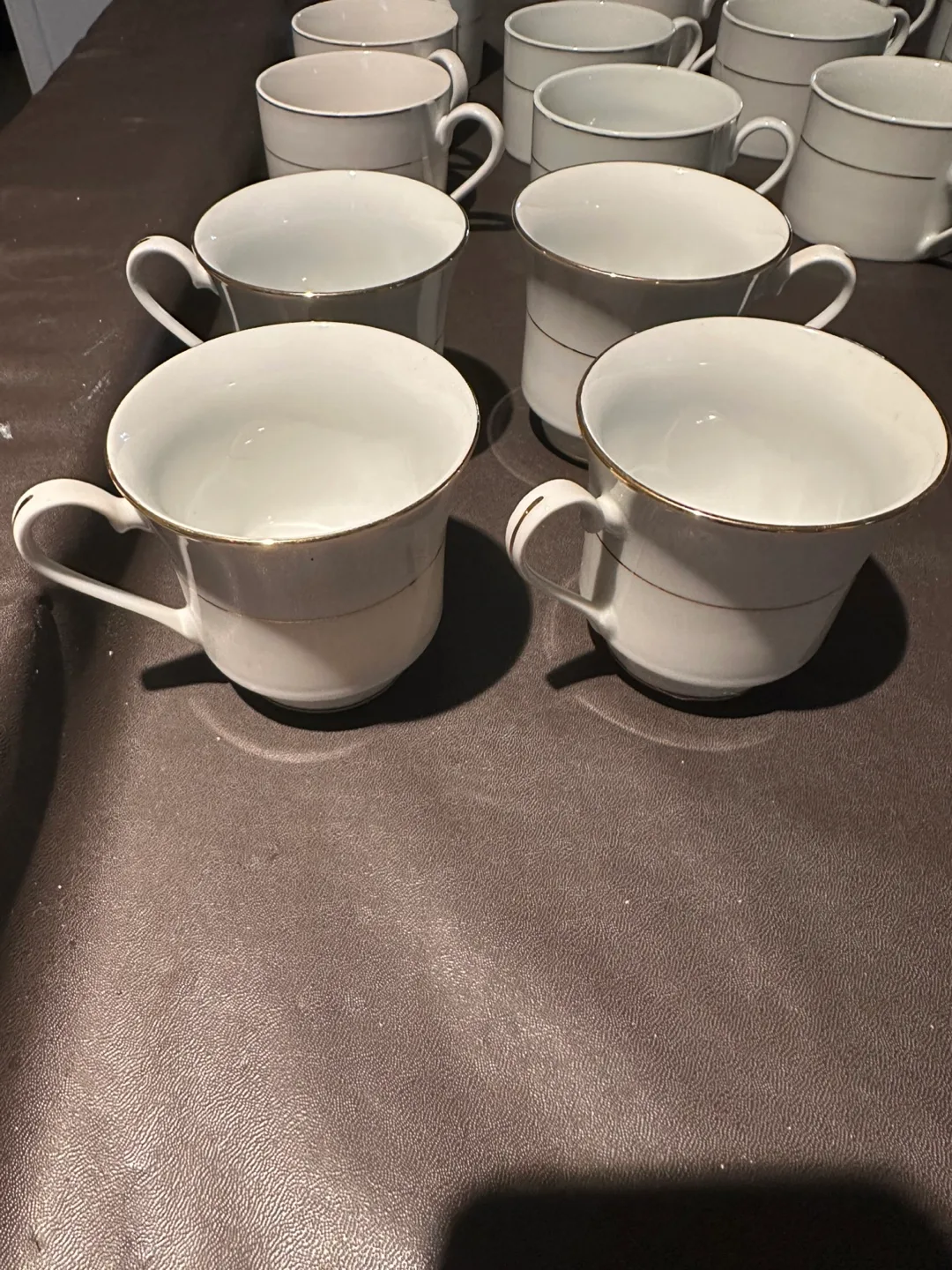 Vintage White Tea/Coffee Set with Gold Accents image indicator(3)