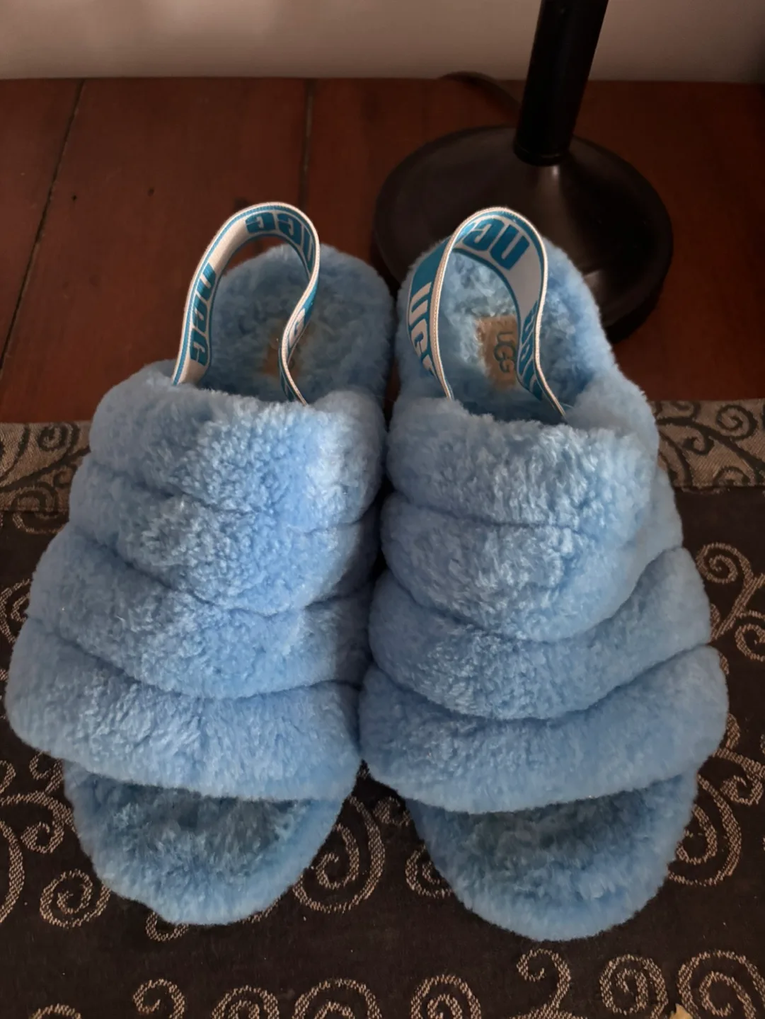 UGG Fluff Yeah Slides - Size 7 Women's - Light Blue thumbnail