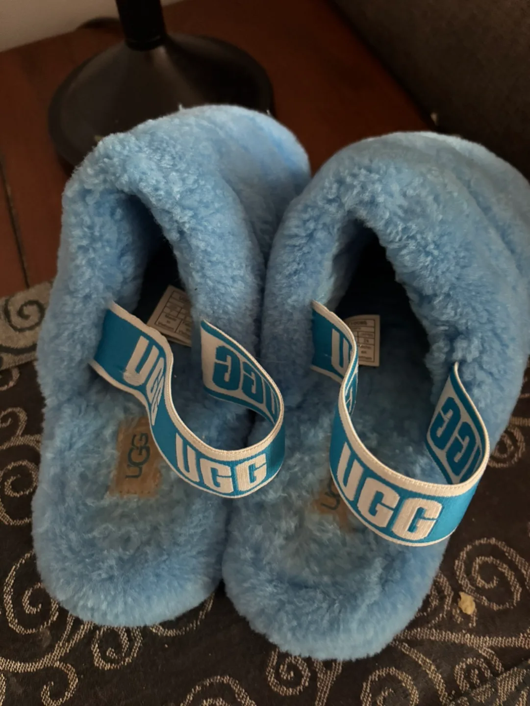 UGG Fluff Yeah Slides - Size 7 Women's - Light Blue image indicator(3)