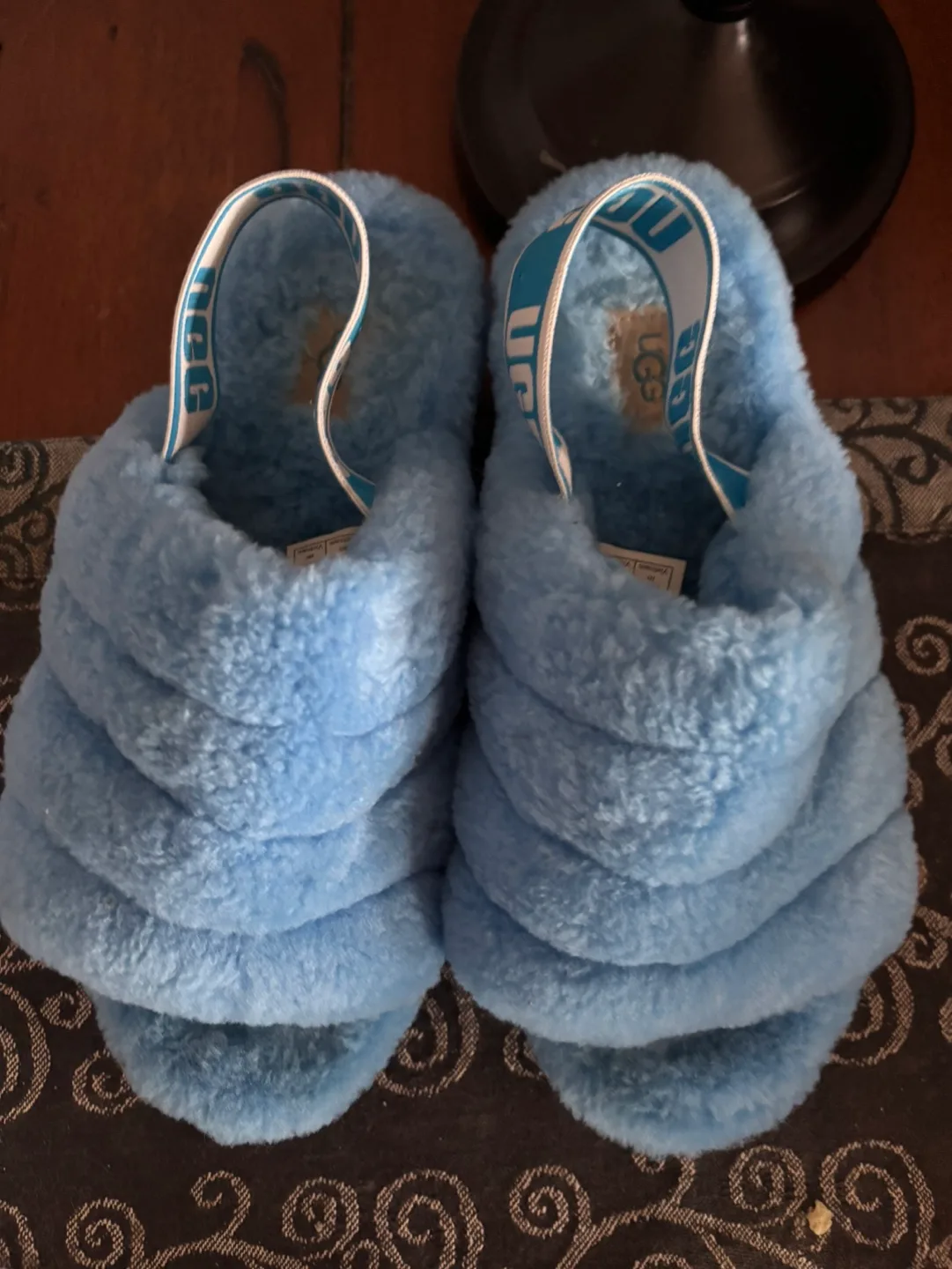 UGG Fluff Yeah Slides - Size 7 Women's - Light Blue image indicator(2)