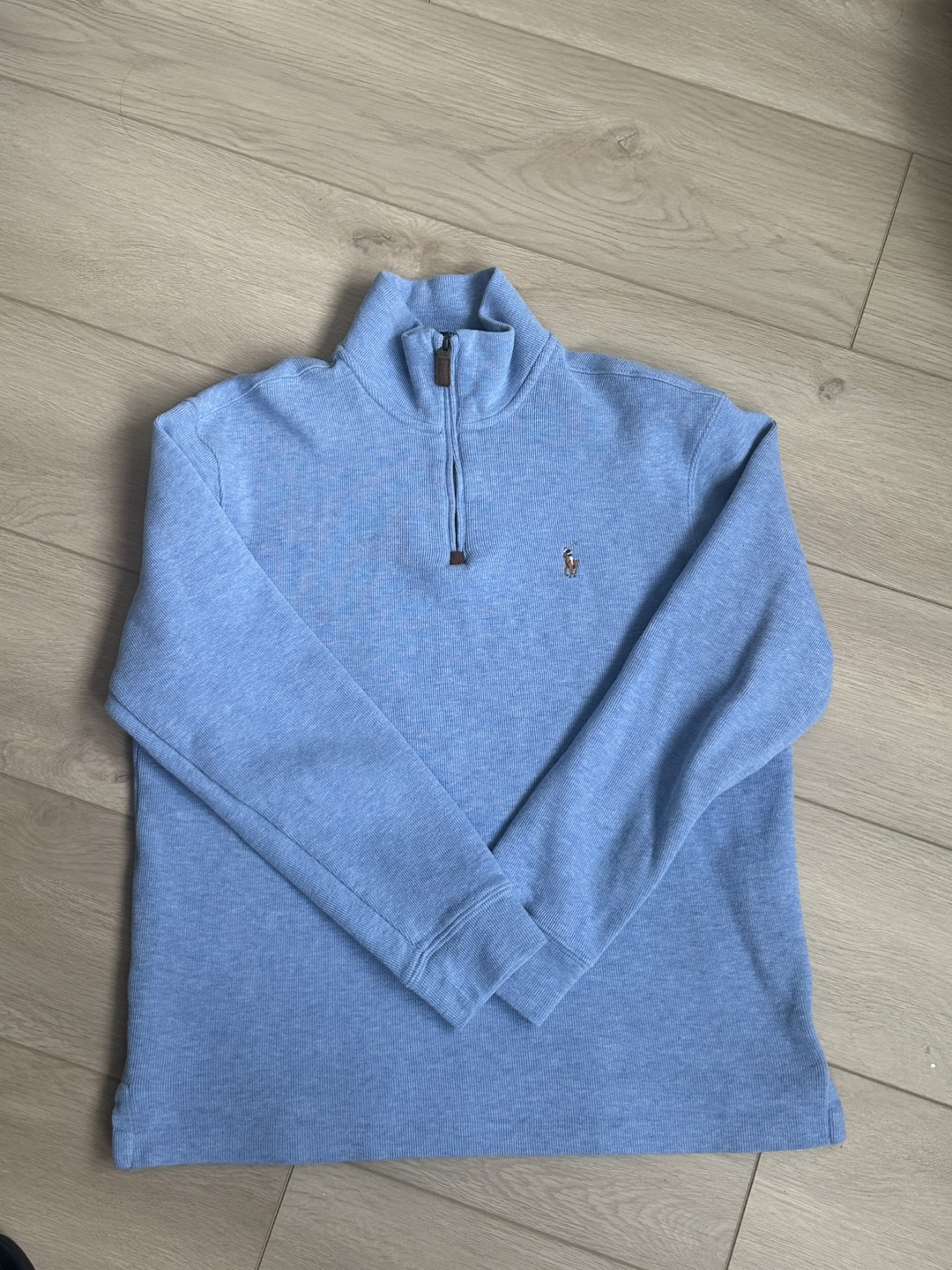 Polo Ralph Lauren Men's Light Blue Quarter-Zip Sweater