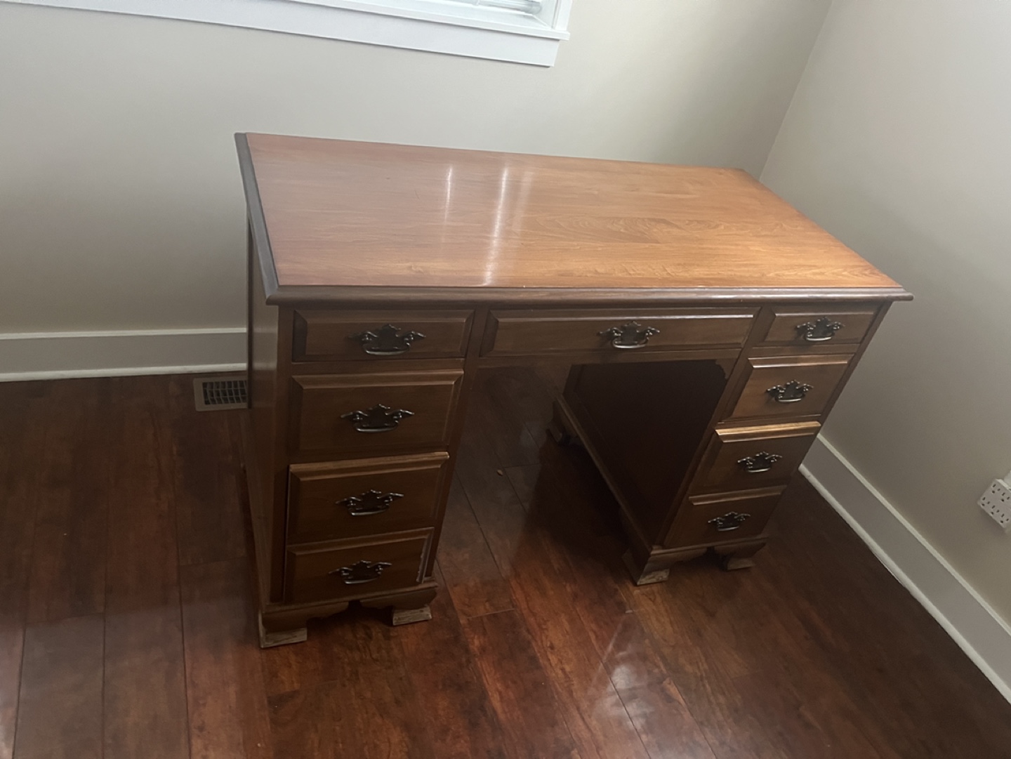 Vintage Wooden Desk with Drawers