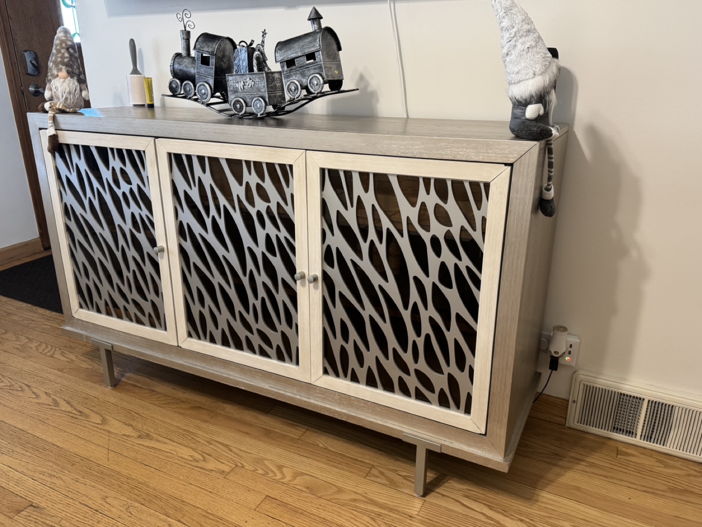Three-Door Accent Cabinet with Unique Laser-Cut Design - photo 2