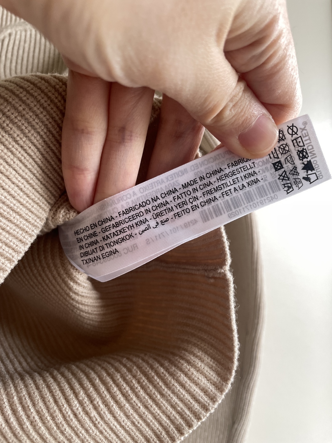 Zara Beige Ribbed Knit Long Sleeve Top- Size Small - photo 3