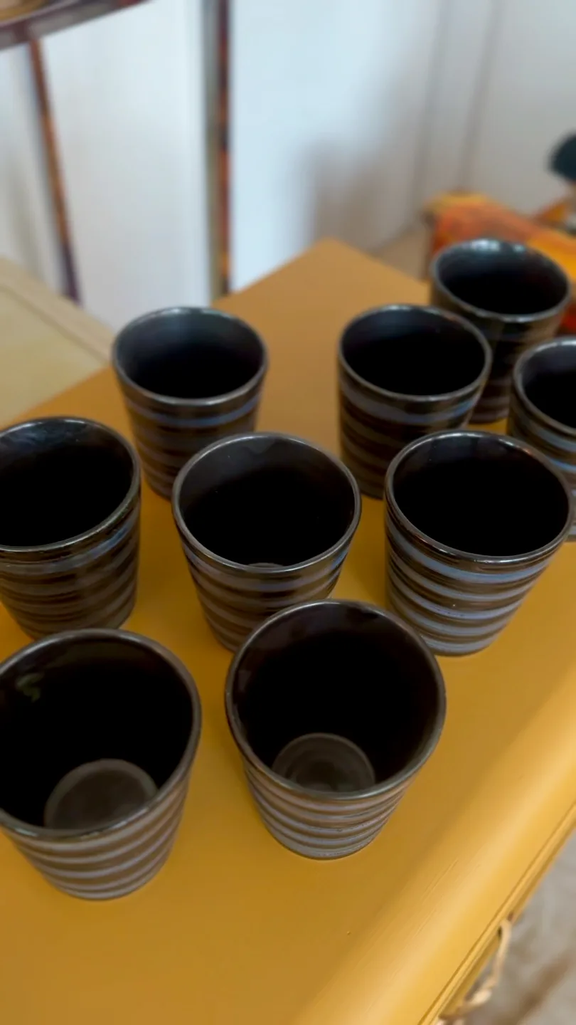 French Stripe Mugs 🖤 Set of 4 image indicator(3)