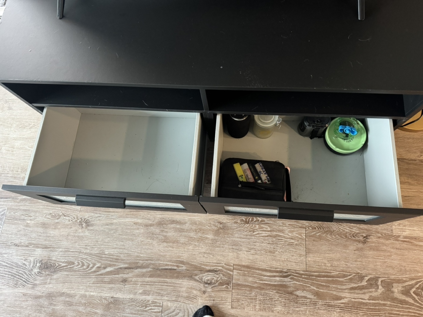 Black TV Stand with Two Drawers - photo 2