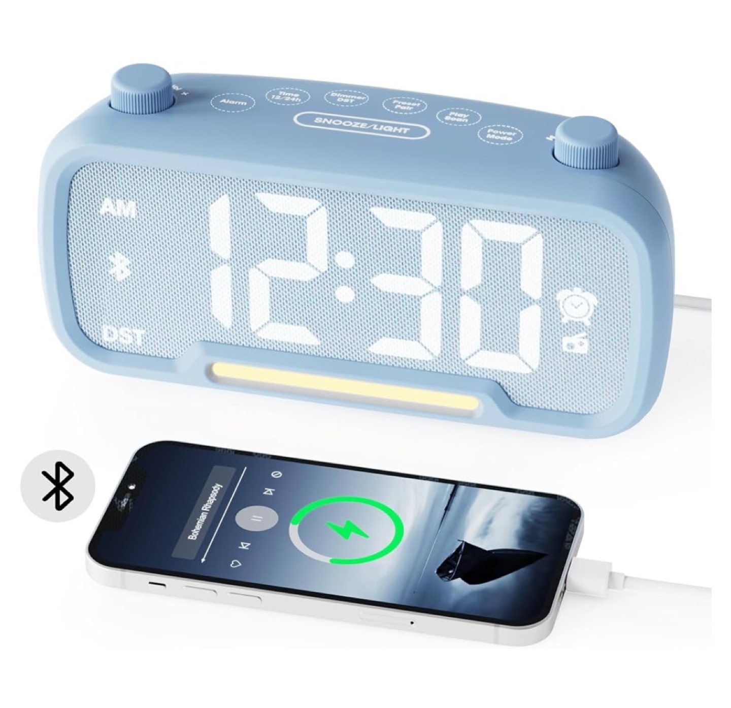 Multifunctional Alarm Clock with FM Radio & Night Light
