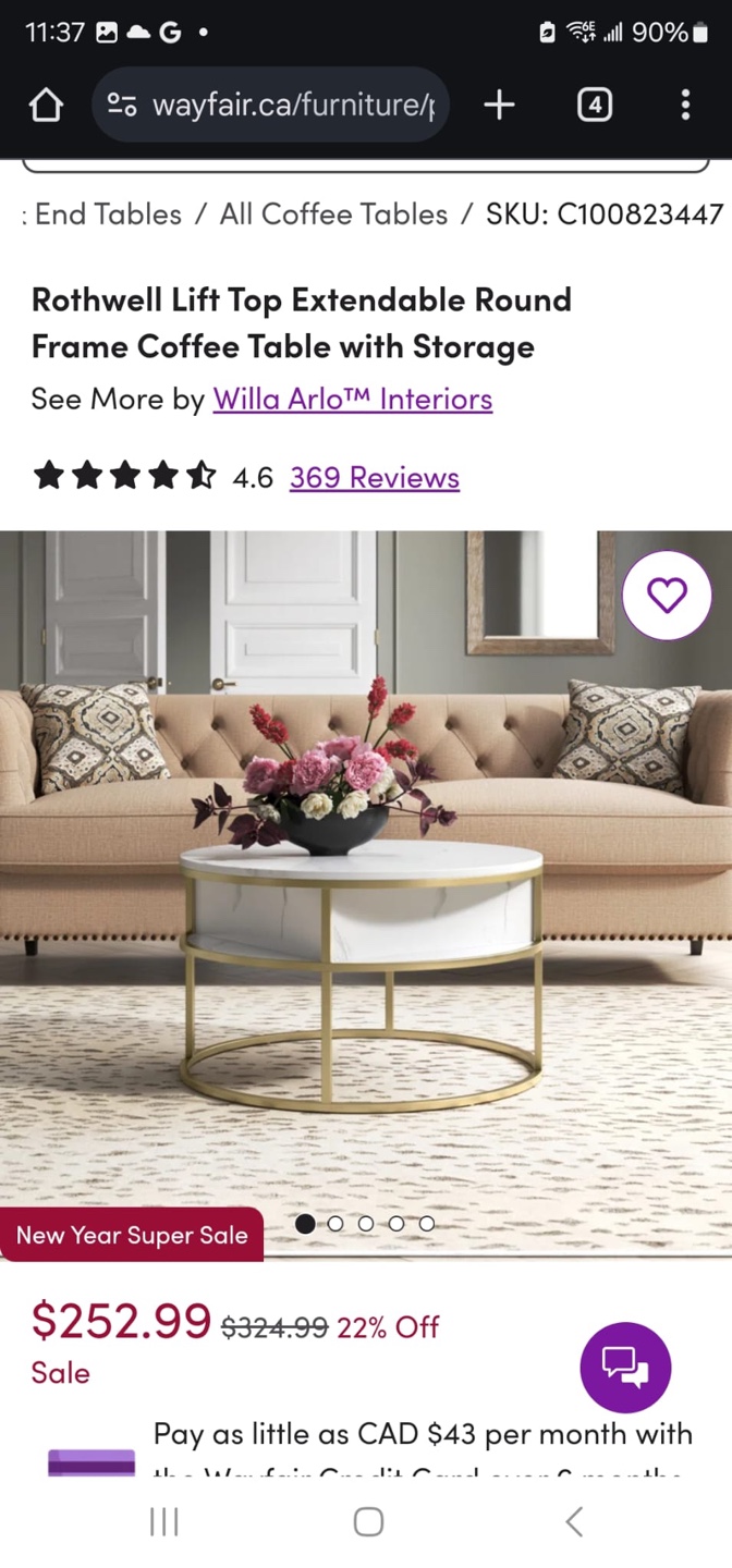 Willa Arlo™ Interiors Rothwell Lift Top Coffee Table
