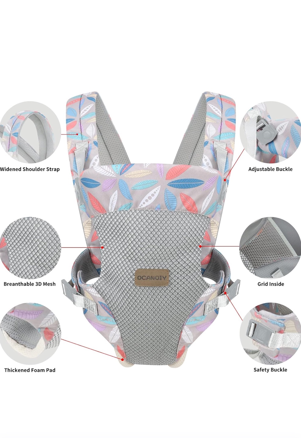 Baby Carrier -  Ocandiy Brand - Leaf Print - photo 2
