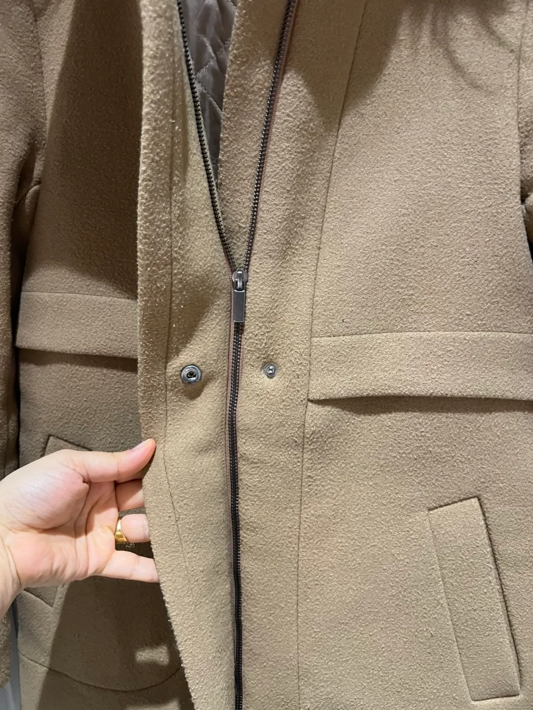 RW&CO. Camel Hooded Peacoat - Size XS image indicator(5)
