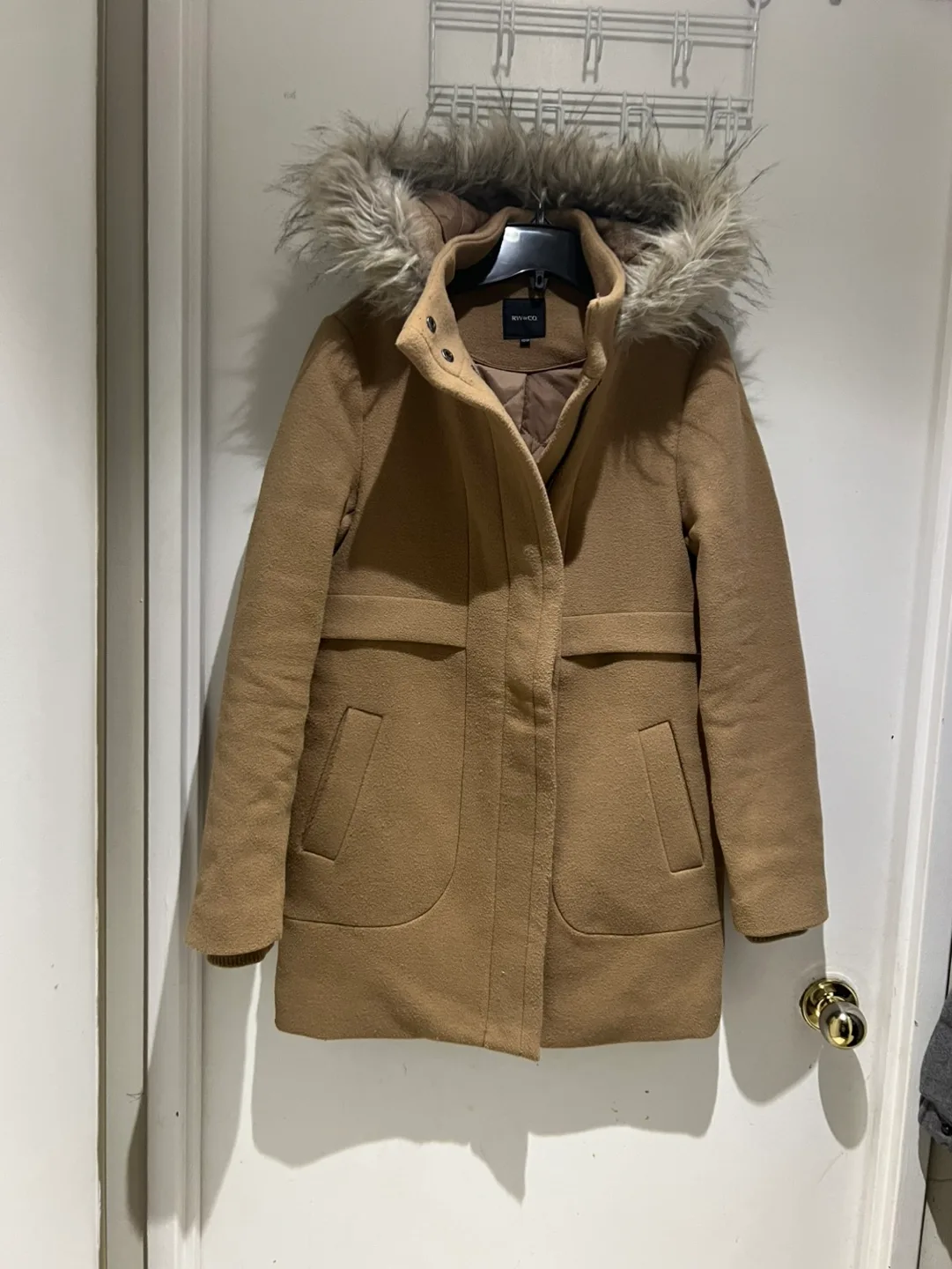 RW&CO. Camel Hooded Peacoat - Size XS image indicator(2)