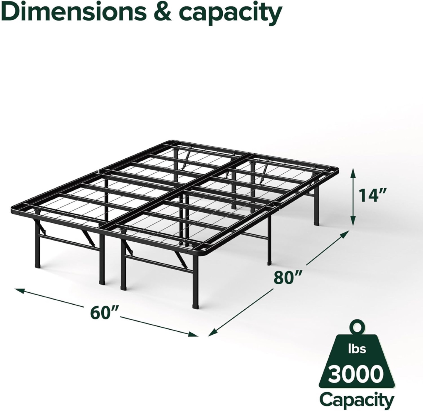 Queen Metal Bed Frame - 60" x 80"
