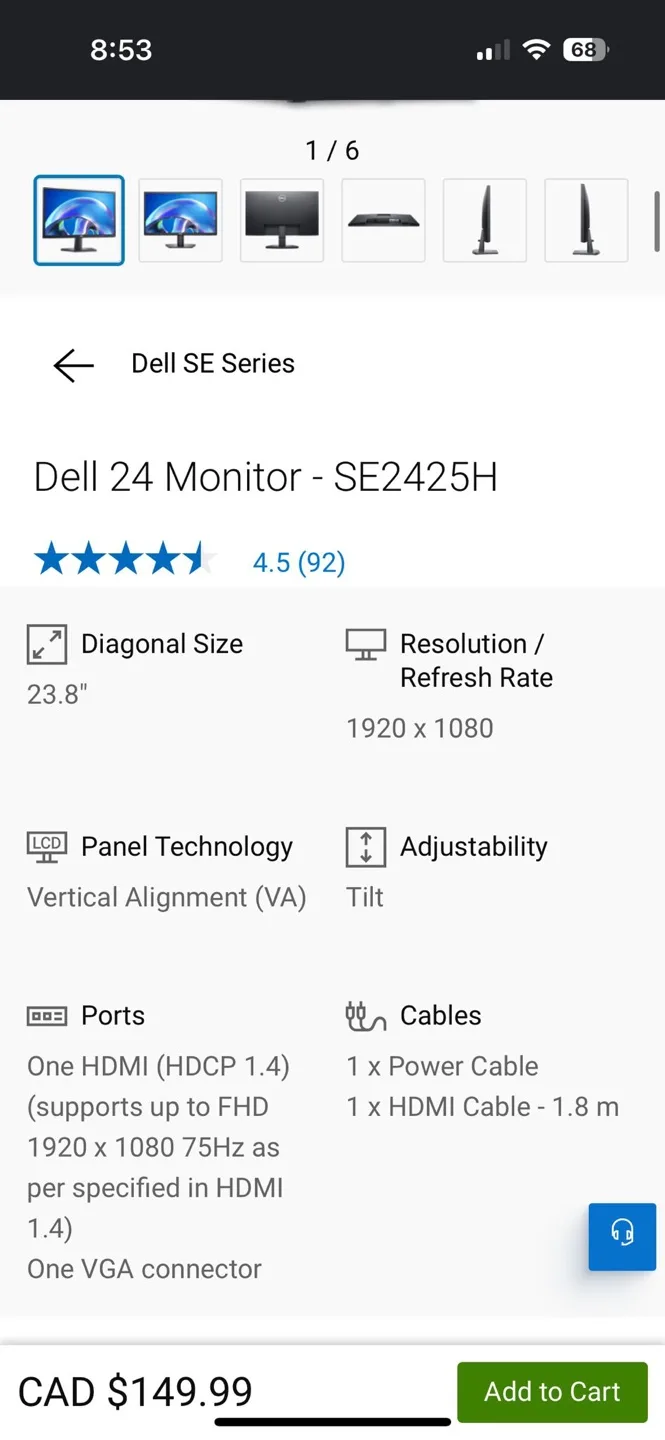 Dell SE2422H 24-inch Monitor image indicator(5)