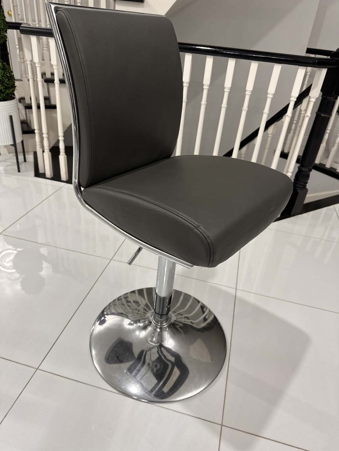 Grey Swivel Bar Stool