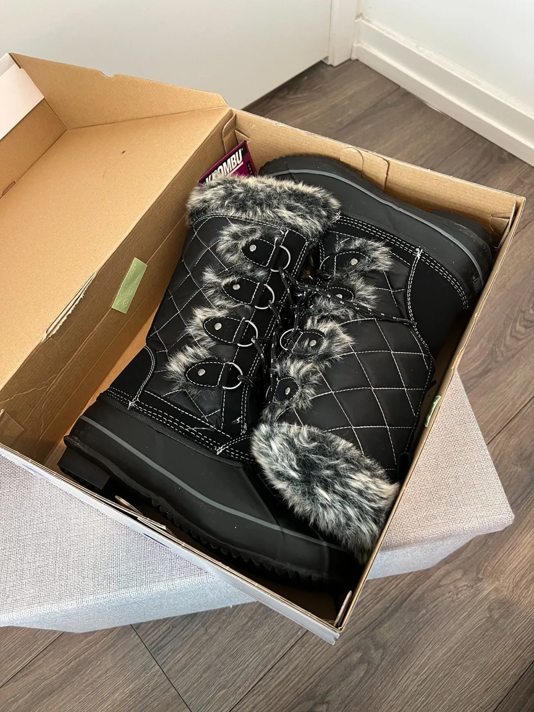 Khombu Tall Lace-up Faux Fur Winter Snow Boots Brand New w/ tags image indicator(8)