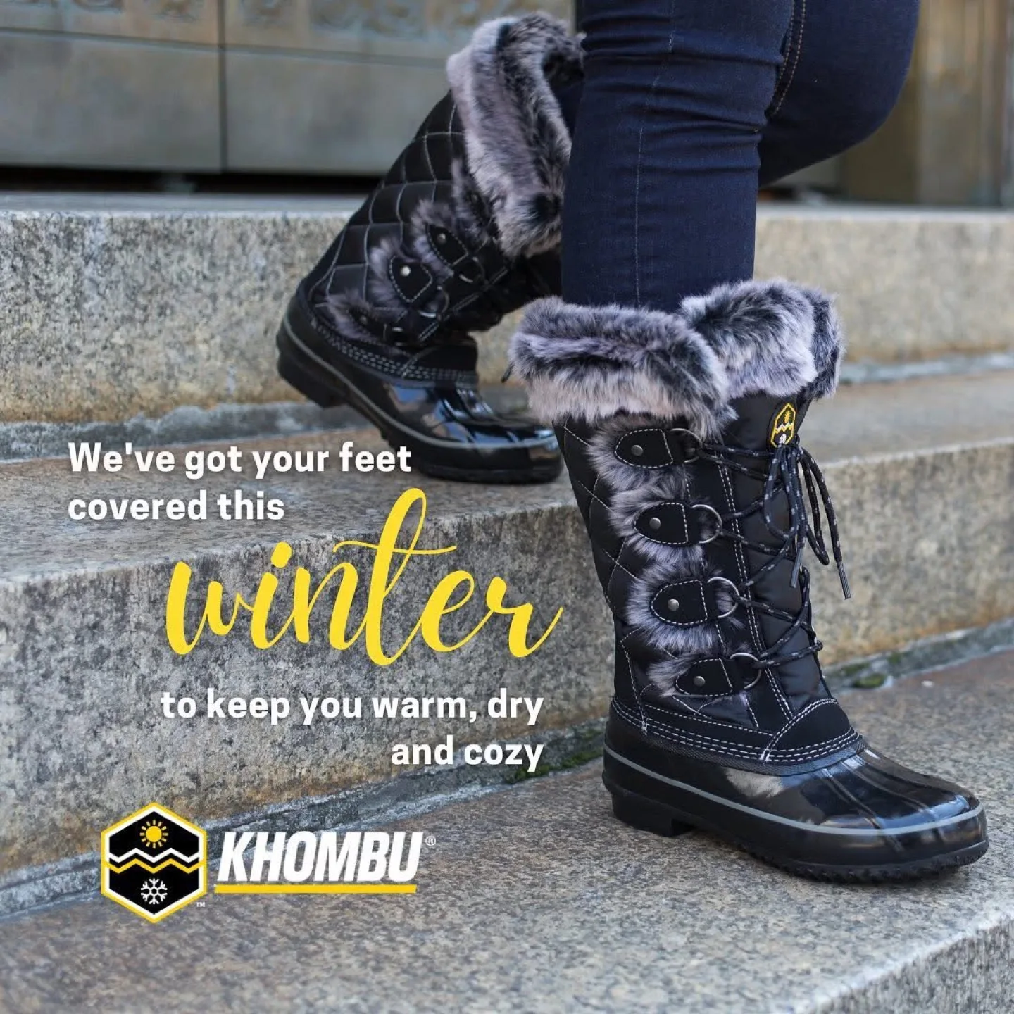 Khombu Tall Lace-up Faux Fur Winter Snow Boots Brand New w/ tags image indicator(3)