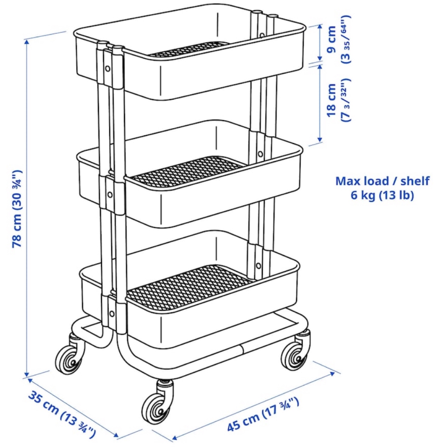 IKEA Raskog 3-Tier Utility Cart - White - photo 2