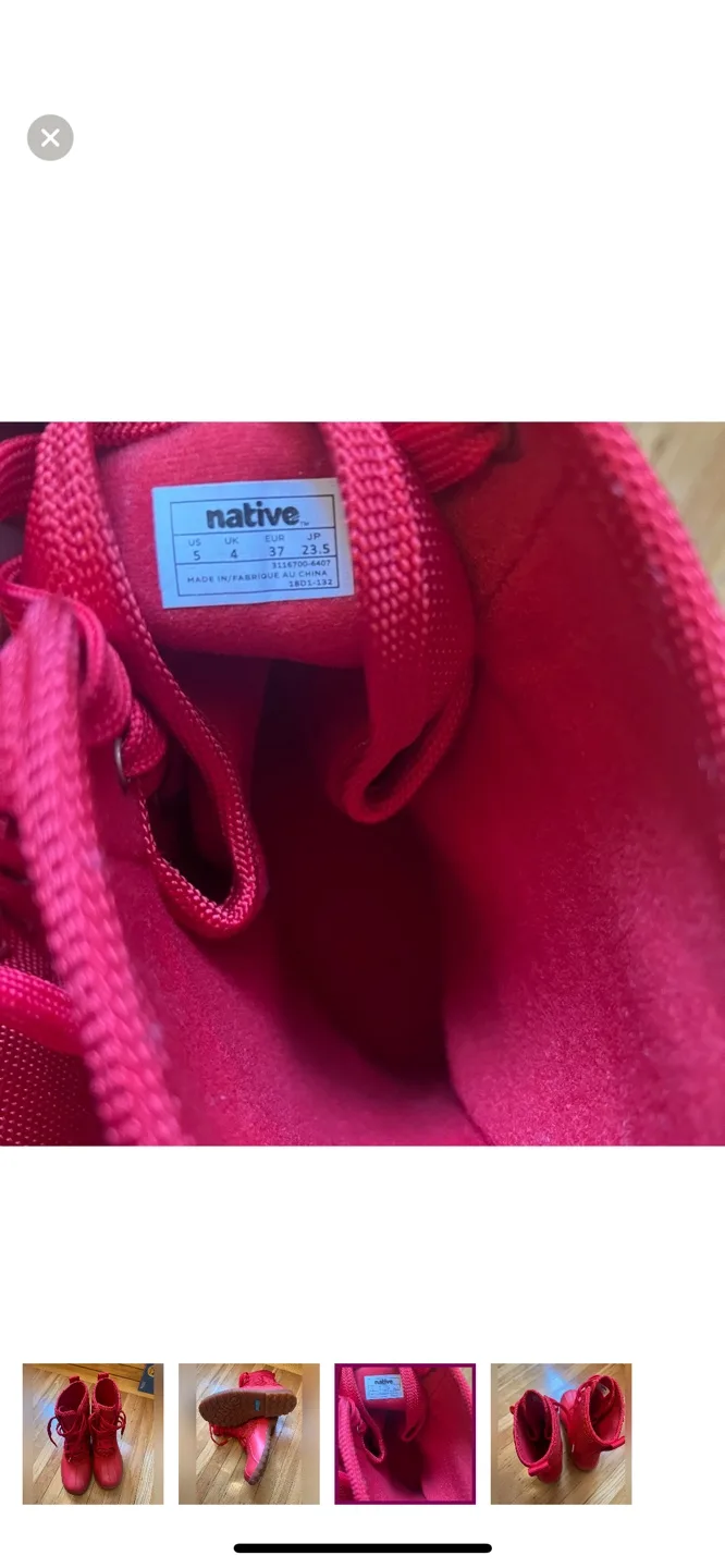 Native  Red Lace-Up Rain Boots - M5/W7 image indicator(3)