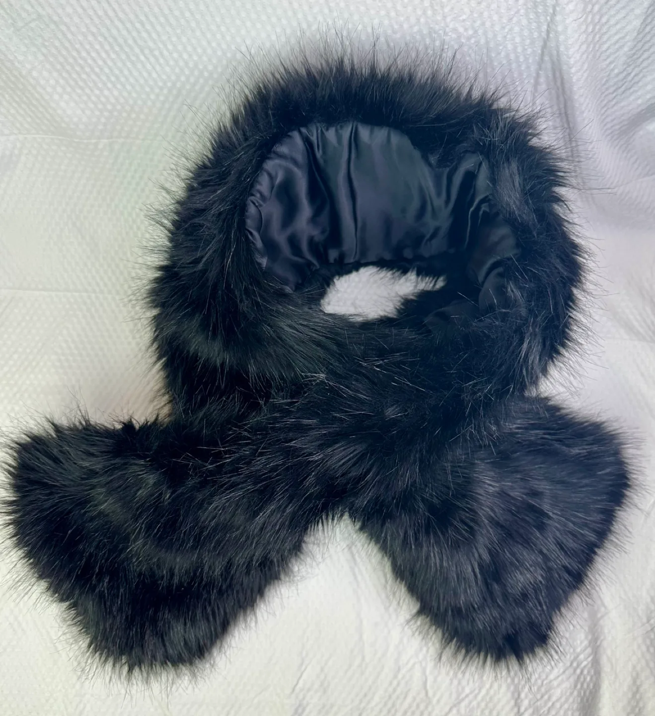 NWT ALXILIARY ARITZIA FAUX FUR WRAP Muffler Scarf BLCK 47” 🧡 image indicator(2)