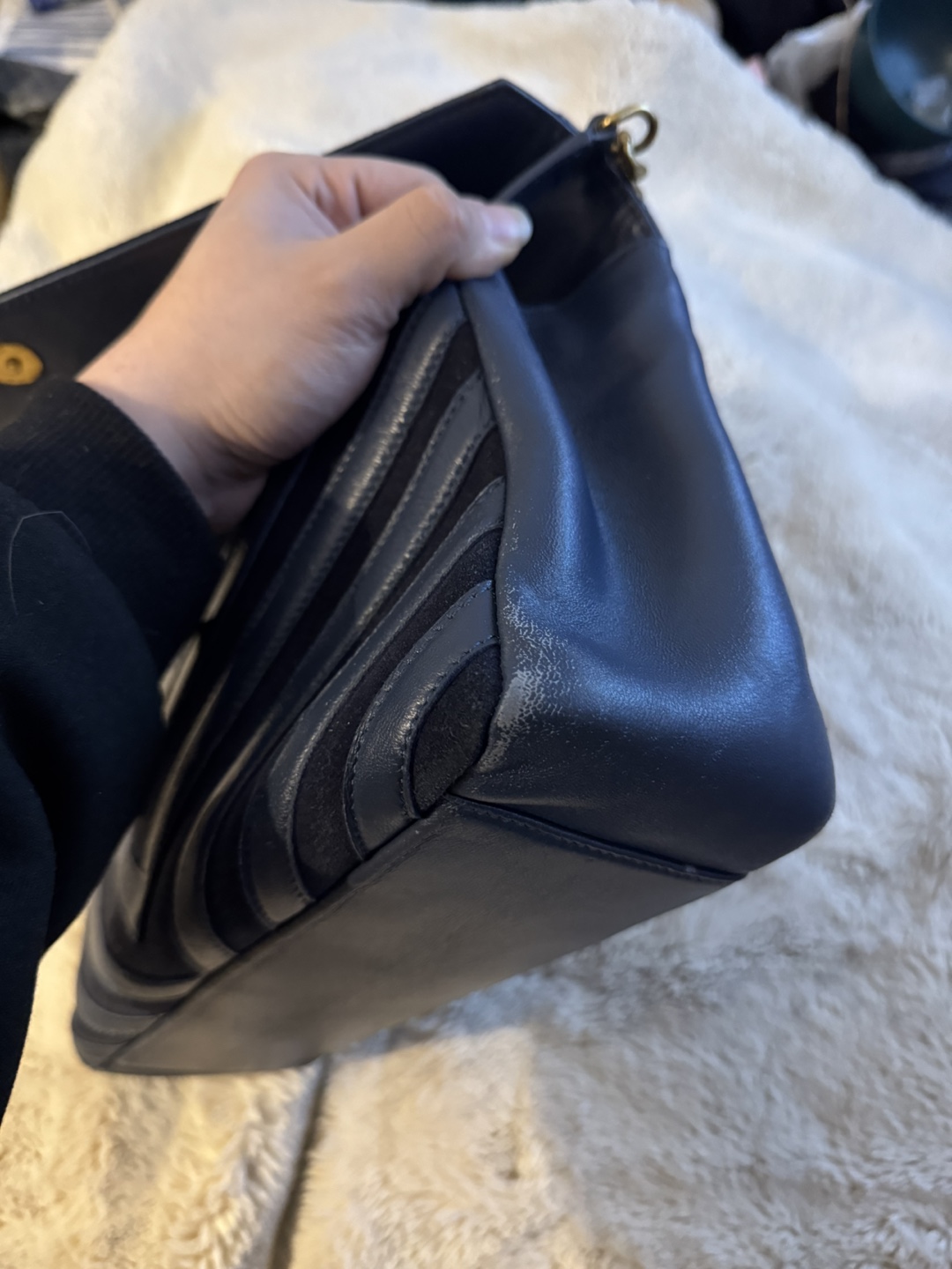 Yves Saint Laurent College Chain Bag - Navy Blue - photo 4