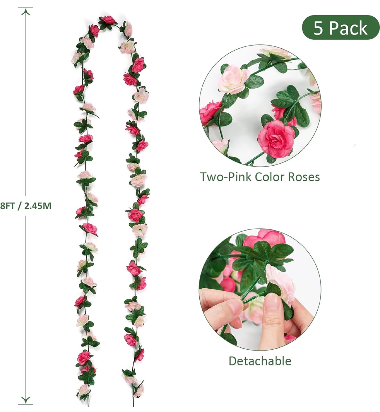 Artificial Rose Garland (4pcs) - photo 2
