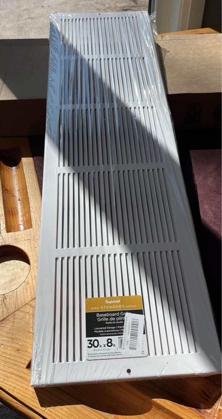 Imperial Standard Series Baseboard Grille - White - 30" x 8" - photo 3