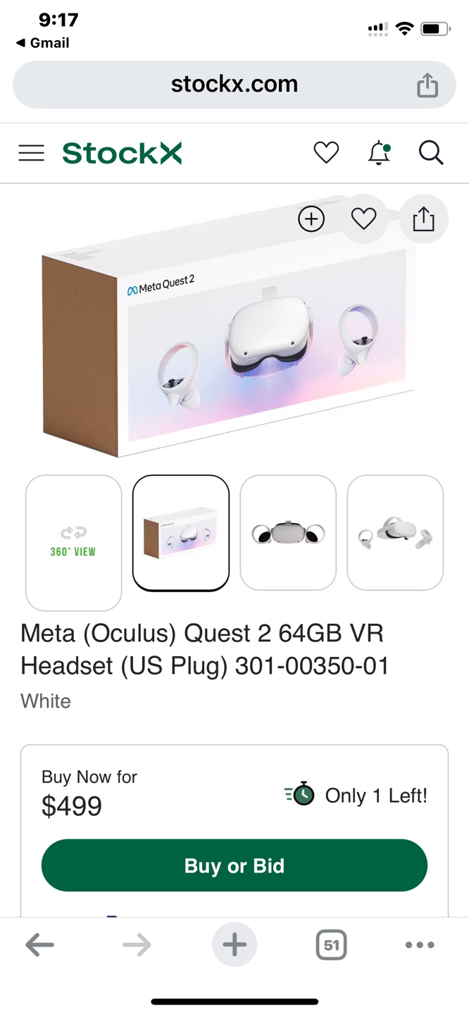 Meta Quest 2 64GB VR Headset - White