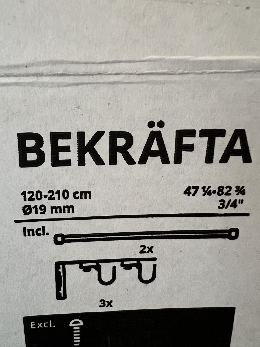 IKEA BEKRÄFTA Extendable Curtain Rod - White - photo 2