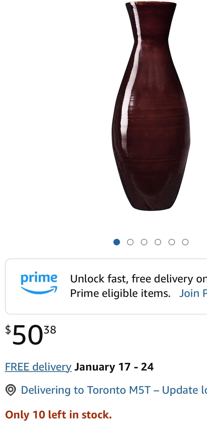 Tall Dark Brown Vase, Home Decor Accent image indicator(2)