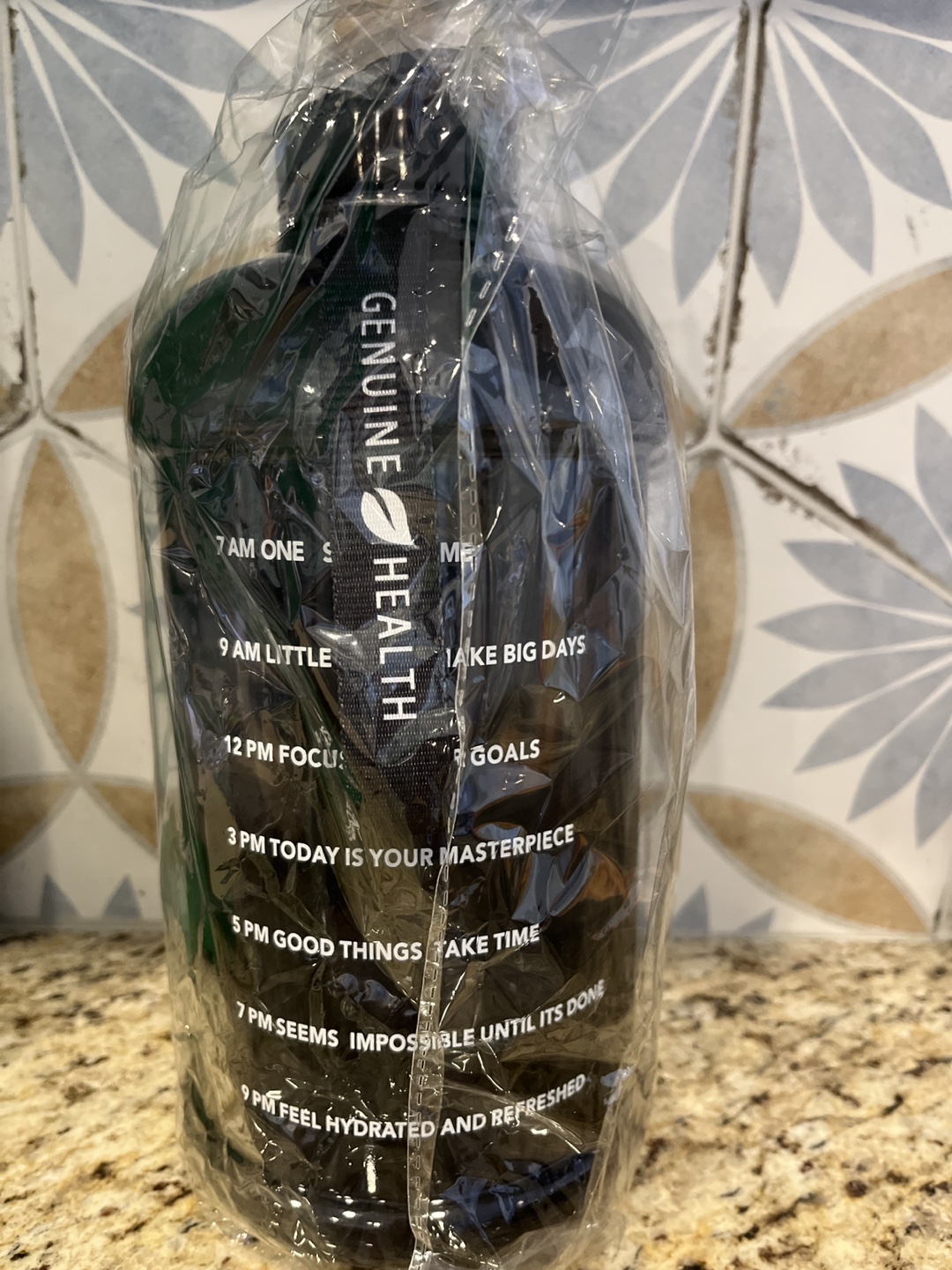 Genuine Health 2L Black Water Bottle