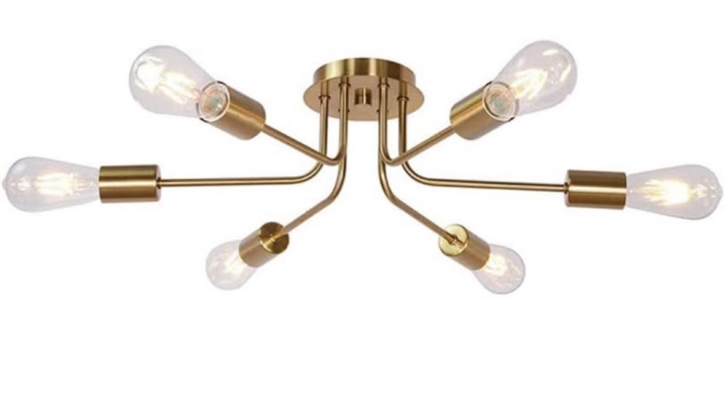 Gold 6-Light Sputnik Chandelier