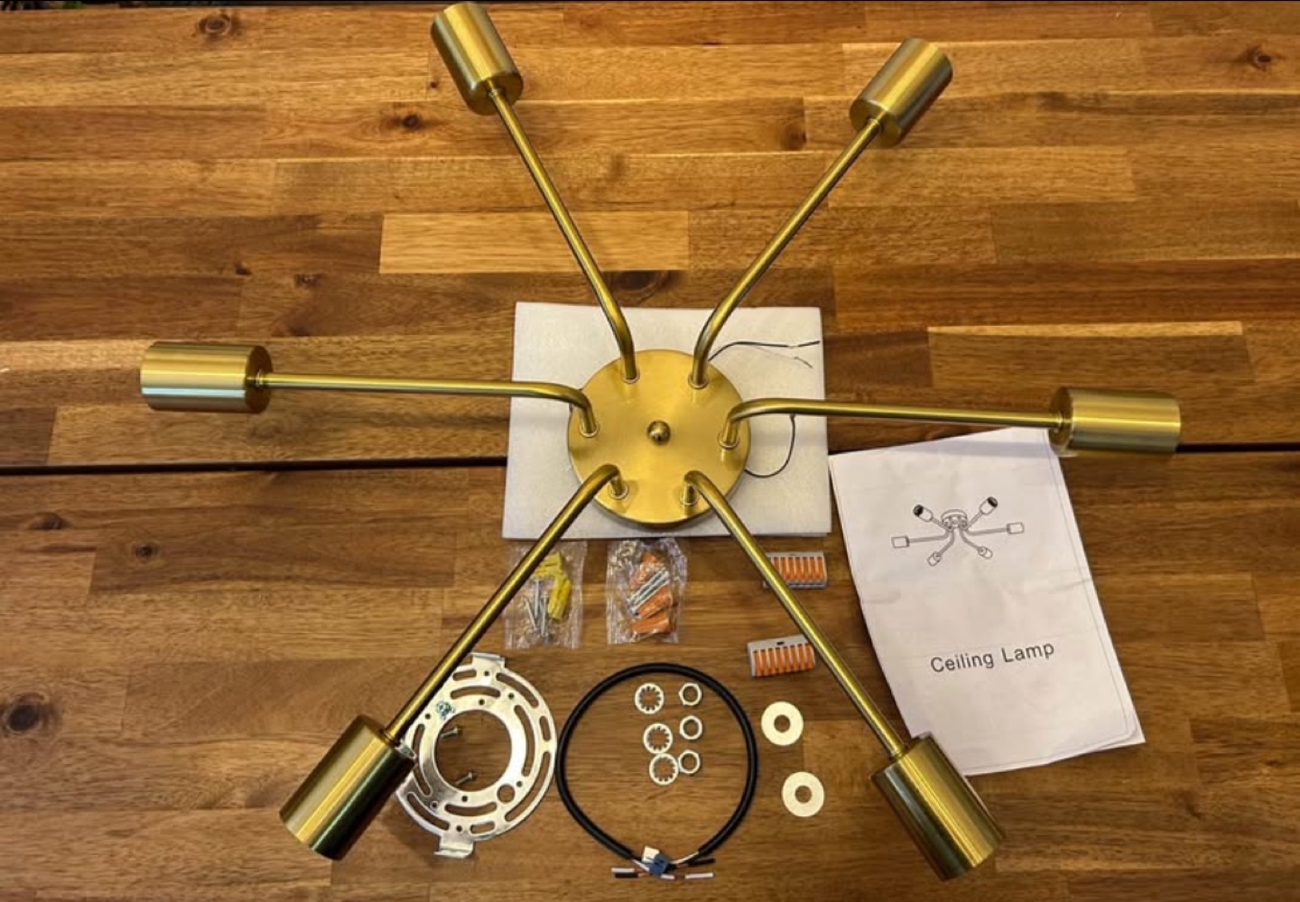 Gold 6-Light Sputnik Chandelier - photo 2