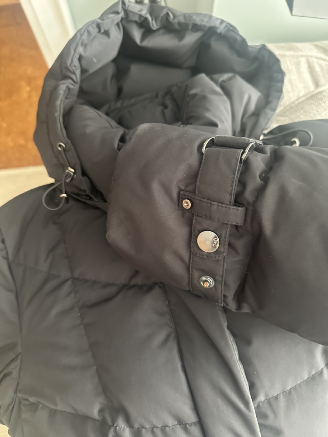 MeCo Women's Black Long Puffer Down Jacket with Hood - Size S - photo 4