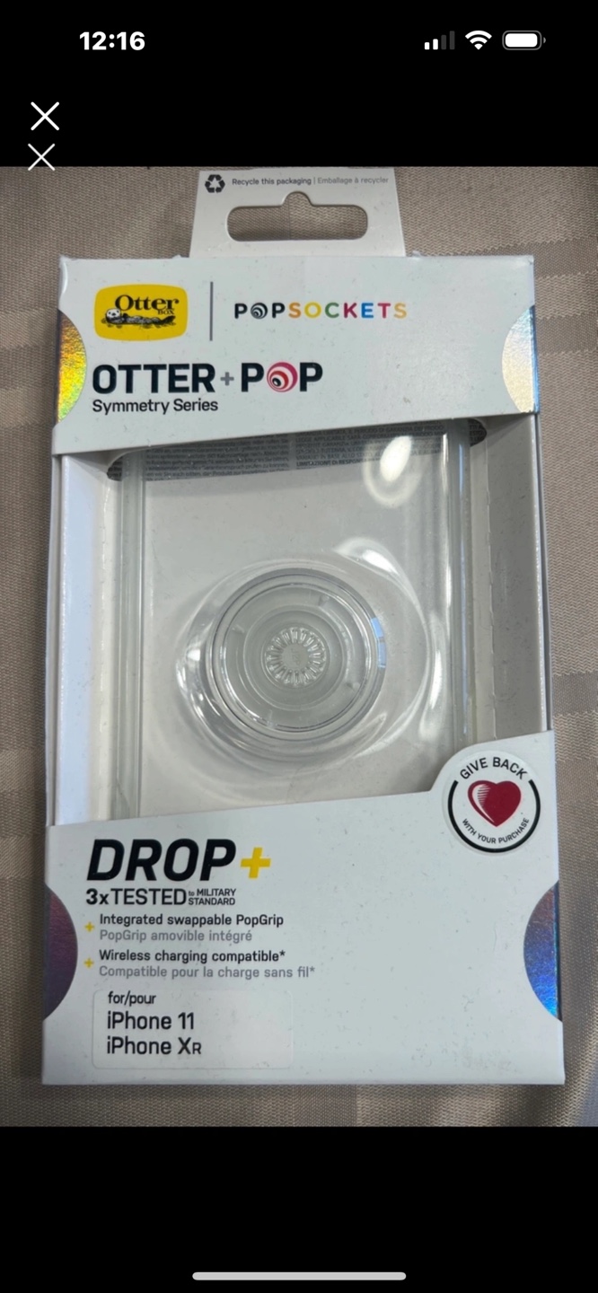 Otter + Pop Symmetry Series iPhone 11/XR Case with PopGrip