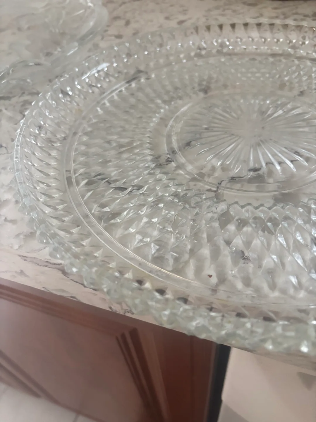 Vintage Crystal Glass Serving Platter image indicator(2)