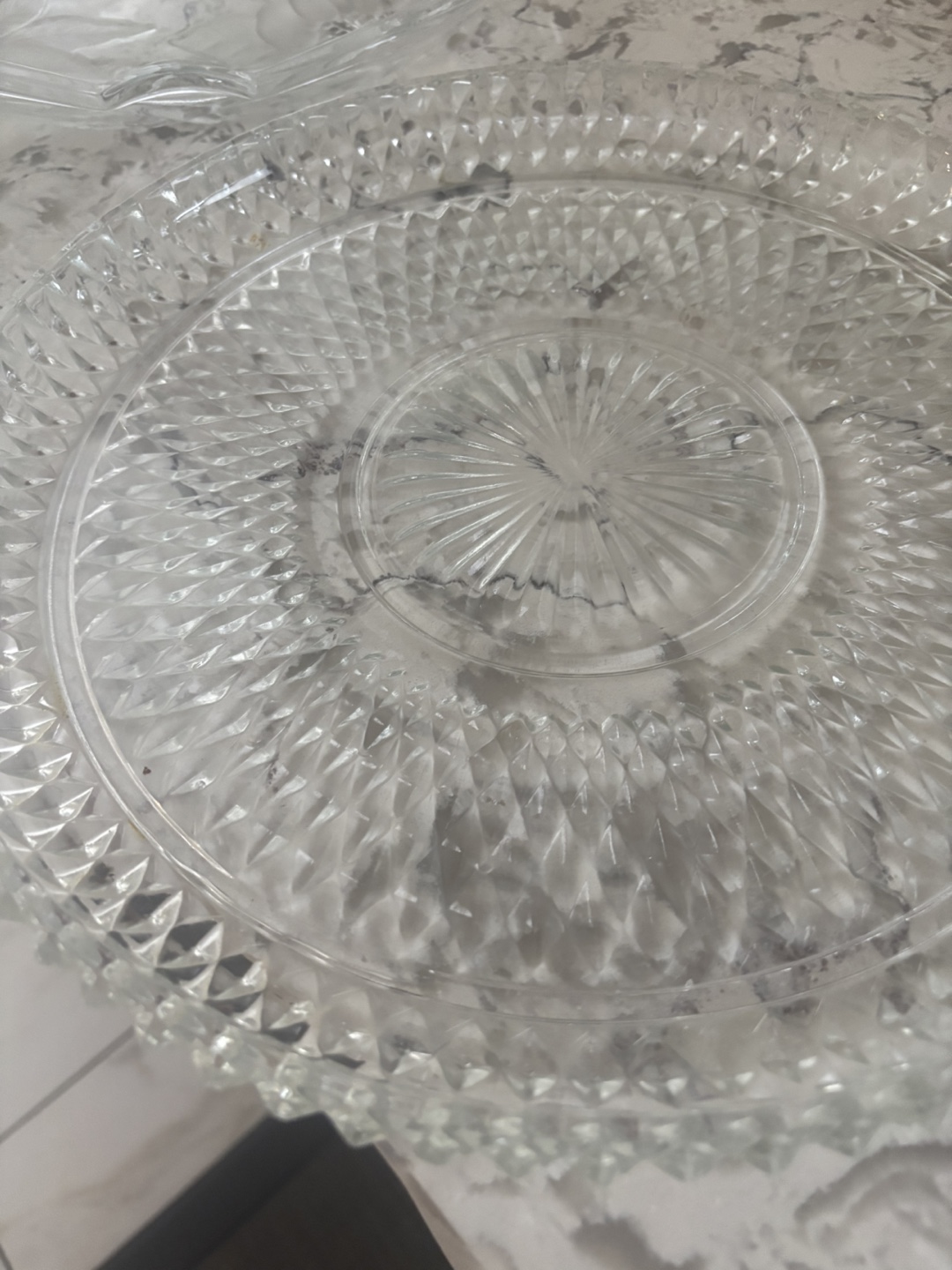 Vintage Crystal Glass Serving Platter
