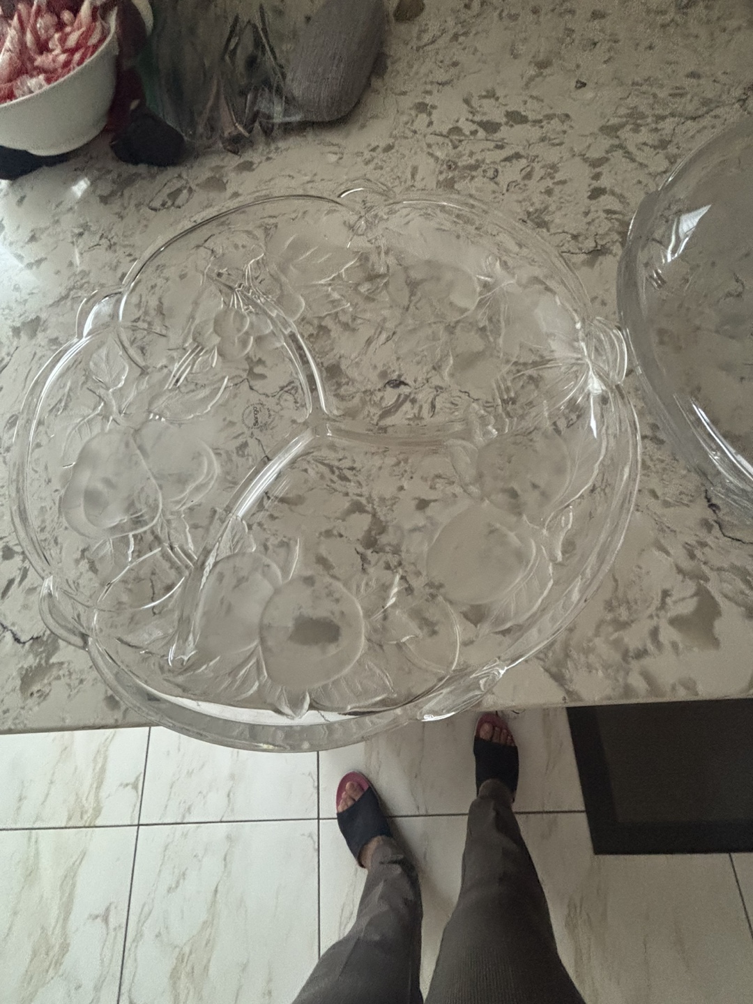 Vintage Crystal Fruit Serving Platter