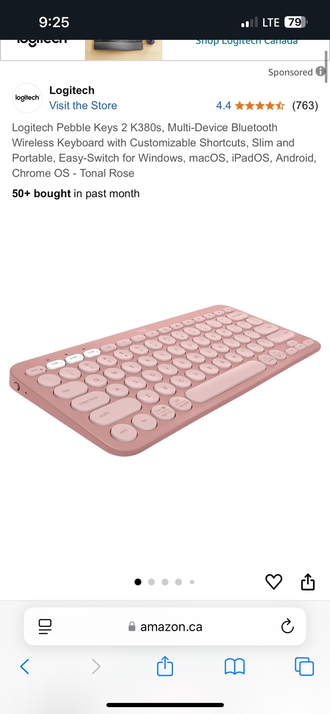 Logitech Pebble Keys K380s Wireless Keyboard - Tonal Rose