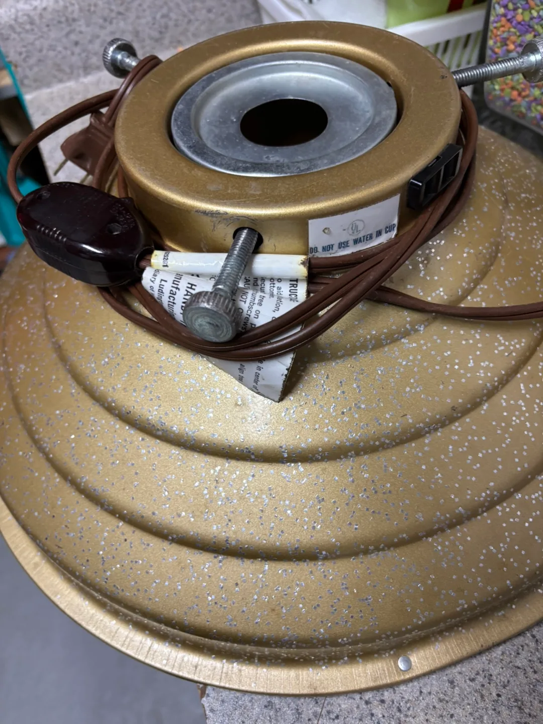 Vintage Gold Sparkle Rotating Christmas Tree Stand image indicator(2)