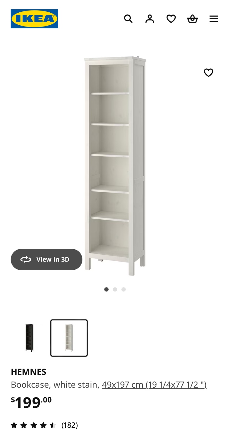 IKEA HEMNES Bookcase - White