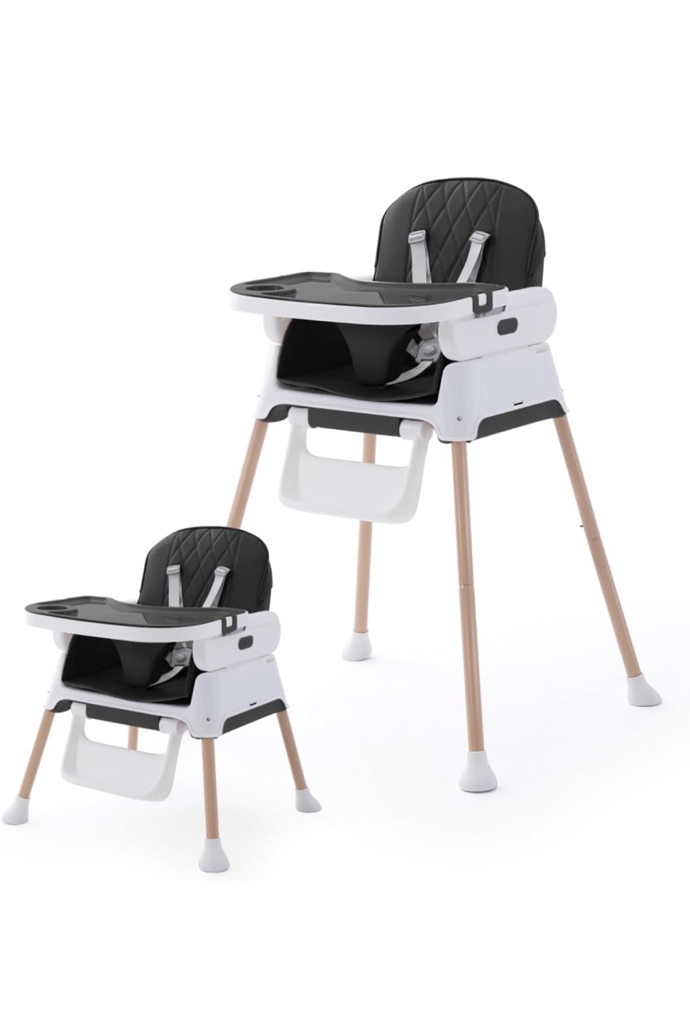 Baby High Chair with Adjustable Tray and Detachable Footrest
