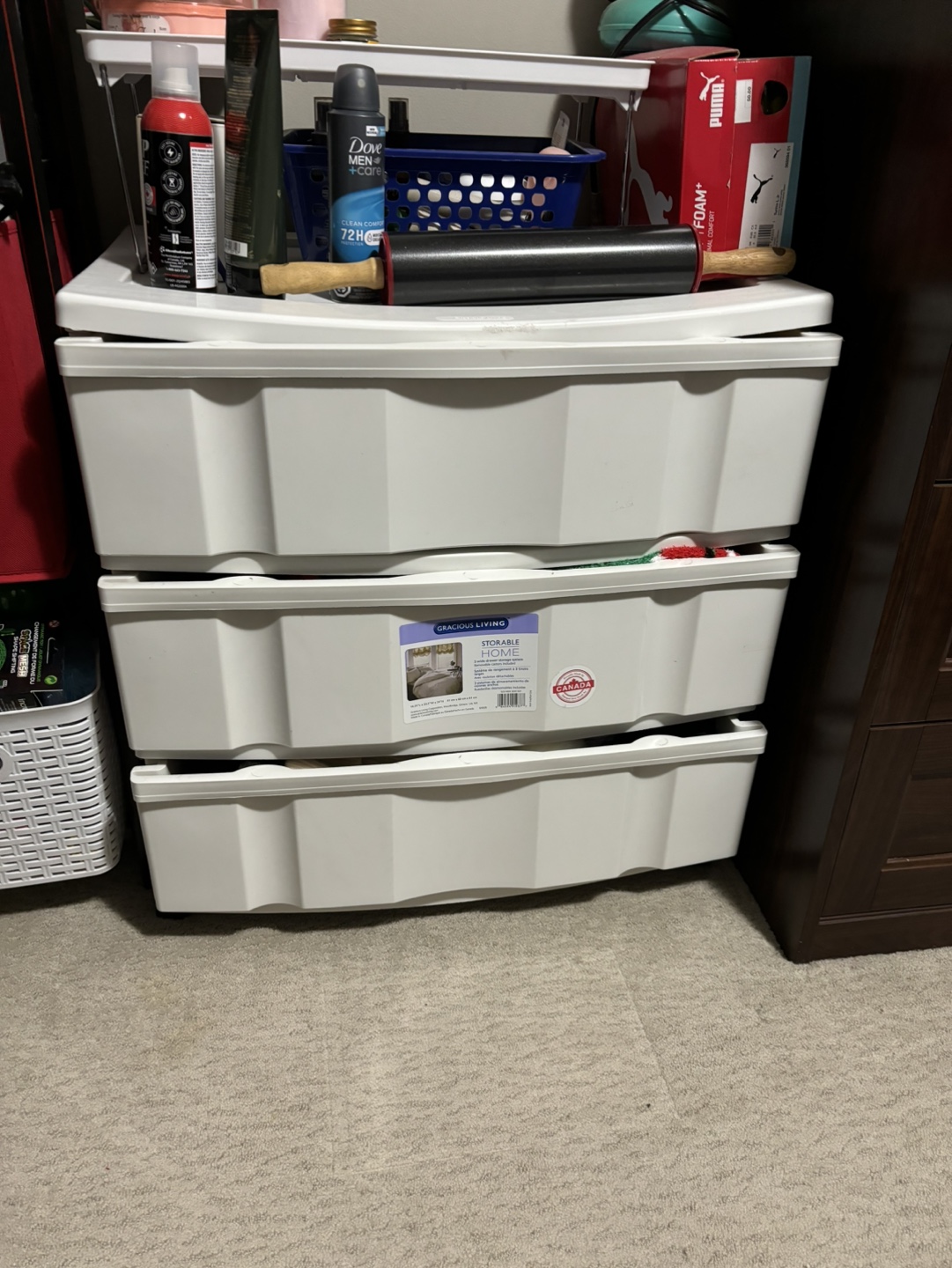 Gracious Living 3-Drawer Storage Cart