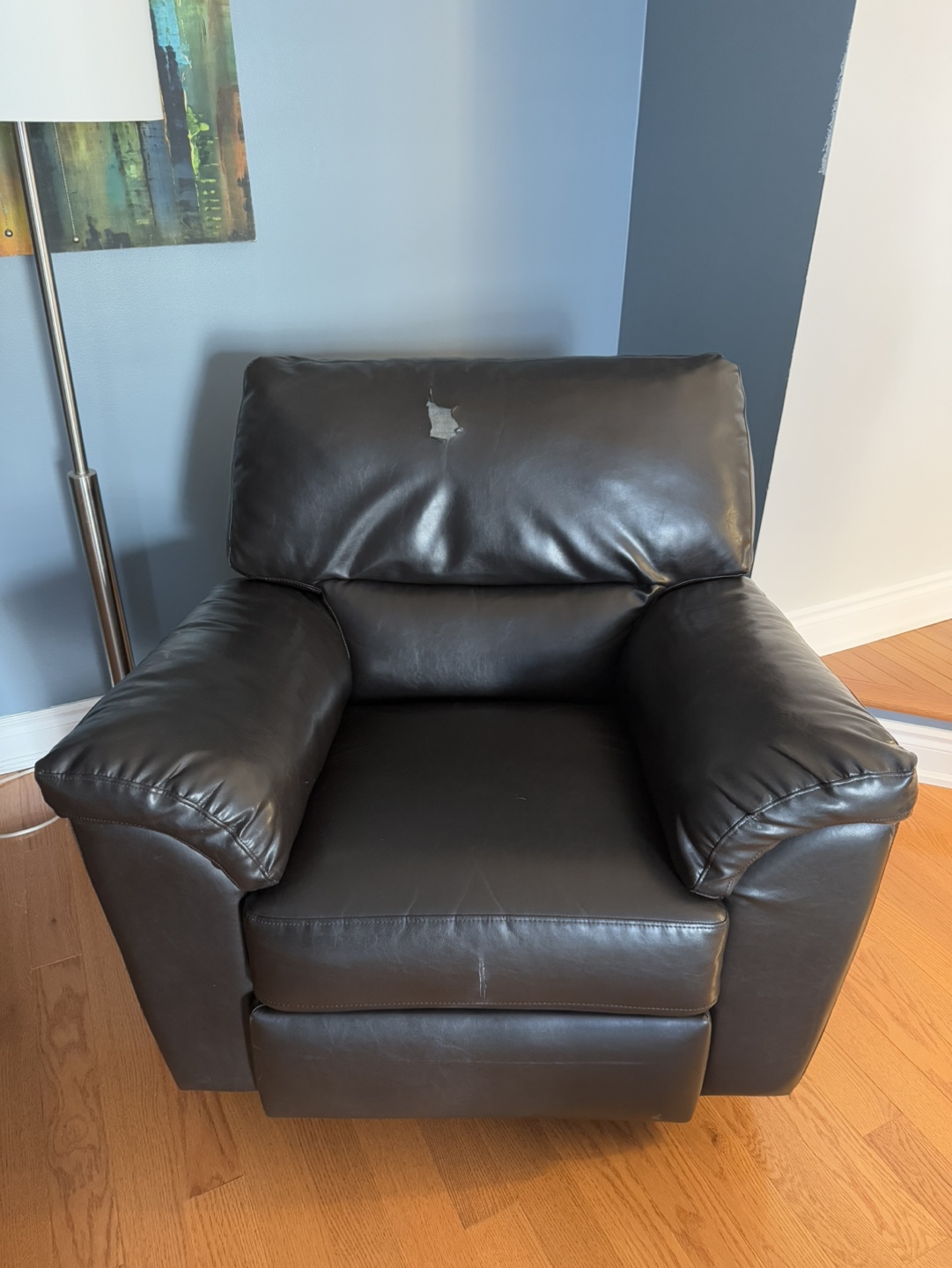 Reclining and rocking brown Leather Chair - photo 3