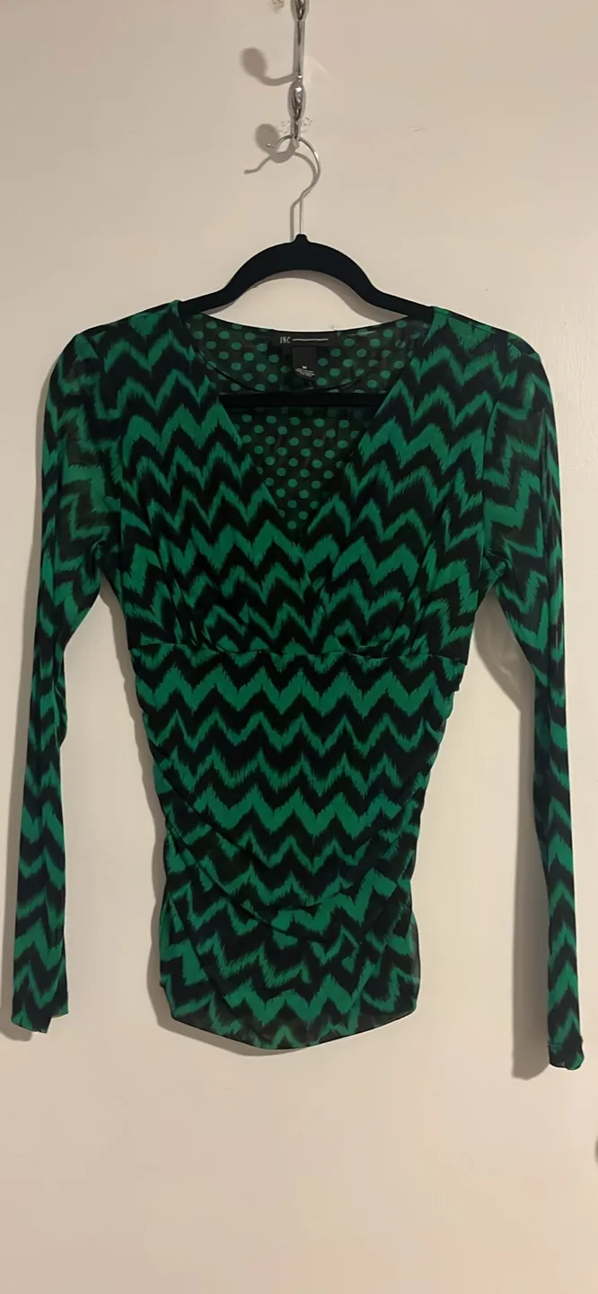 INC International Concepts Green Long Sleeve Shirts (2) image indicator(2)