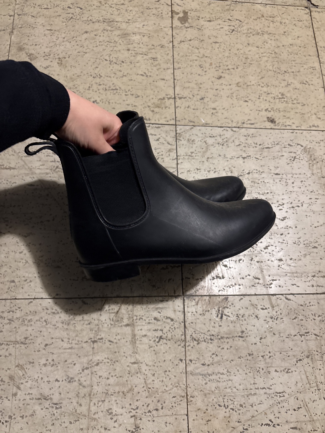 Women's Black Rain Boots - Size 8