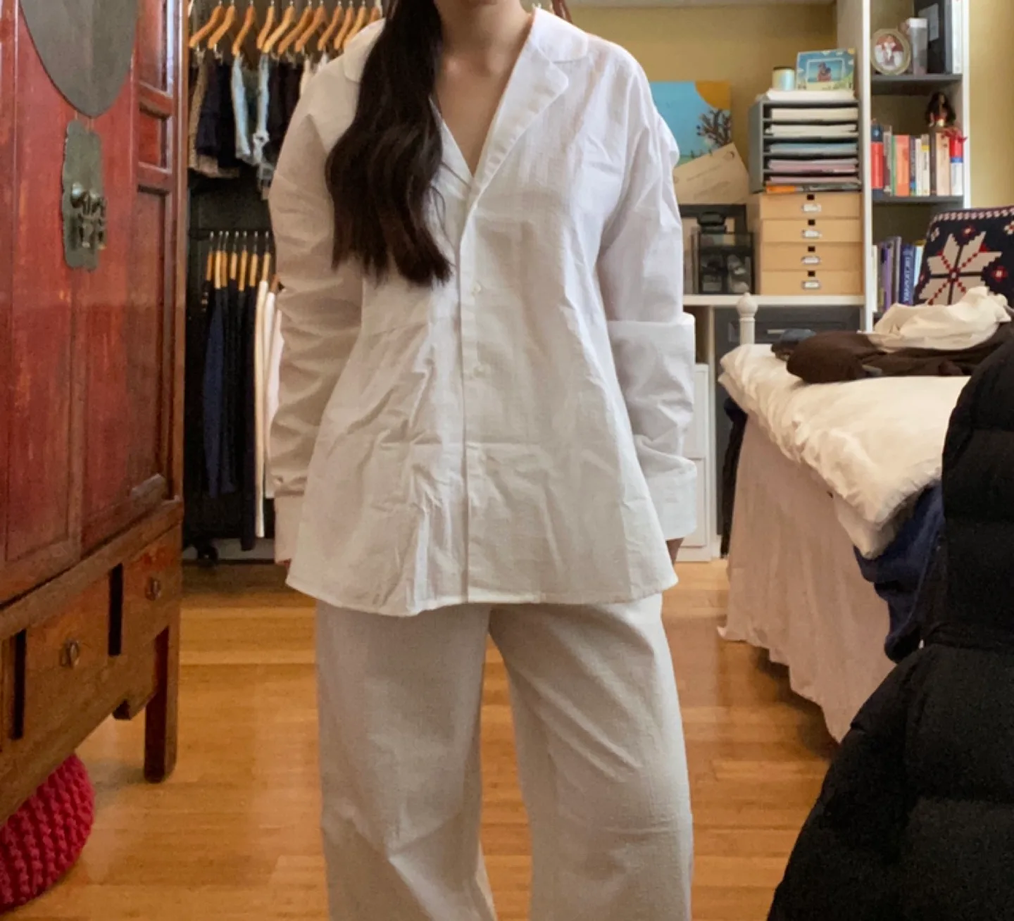 With tags H&M White Waffle-textured Pajama Set - Size XS image indicator(7)